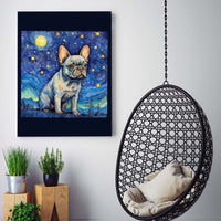 Thumbnail for Drawings French Bulldog 02 Van Goh Style Vintage Framed Canvas Prints Wall Art Hanging Home Decor