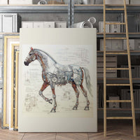 Thumbnail for Drawings Horse Da Vinci Style Vintage Framed Canvas Prints Wall Art Hanging Home Decor