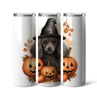 Thumbnail for Halloween Poodle Sitting In Hall 20oz Skinny Tumbler, Poodle Tumbler, Pets Dog Lover, Dog Mom Dog Dad, Vibrant Tumbler, Trending Tumbler