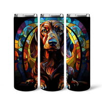 Thumbnail for Dachshund In Stained Glass 20oz Skinny Tumbler, Dachshund Tumbler, Pets Dog Lover, Dog Mom Dog Dad, Vibrant Tumbler, Trending Tumbler