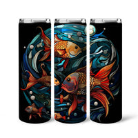 Thumbnail for Fish In Stained Glass 20oz Skinny Tumbler, Fish Lover, Colorful Tumbler, Vibrant Tumbler, Trending Tumbler