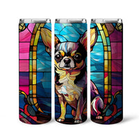 Thumbnail for Chihuahua In Stained Glass 20oz Skinny Tumbler, Chihuahua Tumbler, Pets Dog Lover, Dog Mom Dog Dad, Vibrant Tumbler, Trending Tumbler