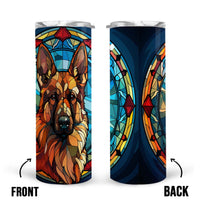 Thumbnail for German Shepherd In Stained Glass 20oz Skinny Tumbler, German Shepherd Tumbler, Pets Dog Lover, Dog Mom Dog Dad, Vibrant Tumbler, Trending Tumbler