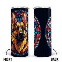 Thumbnail for German Shepherd In Stained Glass 20oz Skinny Tumbler, German Shepherd Tumbler, Pets Dog Lover, Dog Mom Dog Dad, Vibrant Tumbler, Trending Tumbler