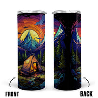 Thumbnail for Camping Mountain Sunset 20oz Skinny Tumbler, Outdoors Tumbler, Retro Camping, Vibrant Tumbler, Trending Tumbler