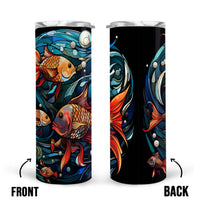 Thumbnail for Fish In Stained Glass 20oz Skinny Tumbler, Fish Lover, Colorful Tumbler, Vibrant Tumbler, Trending Tumbler