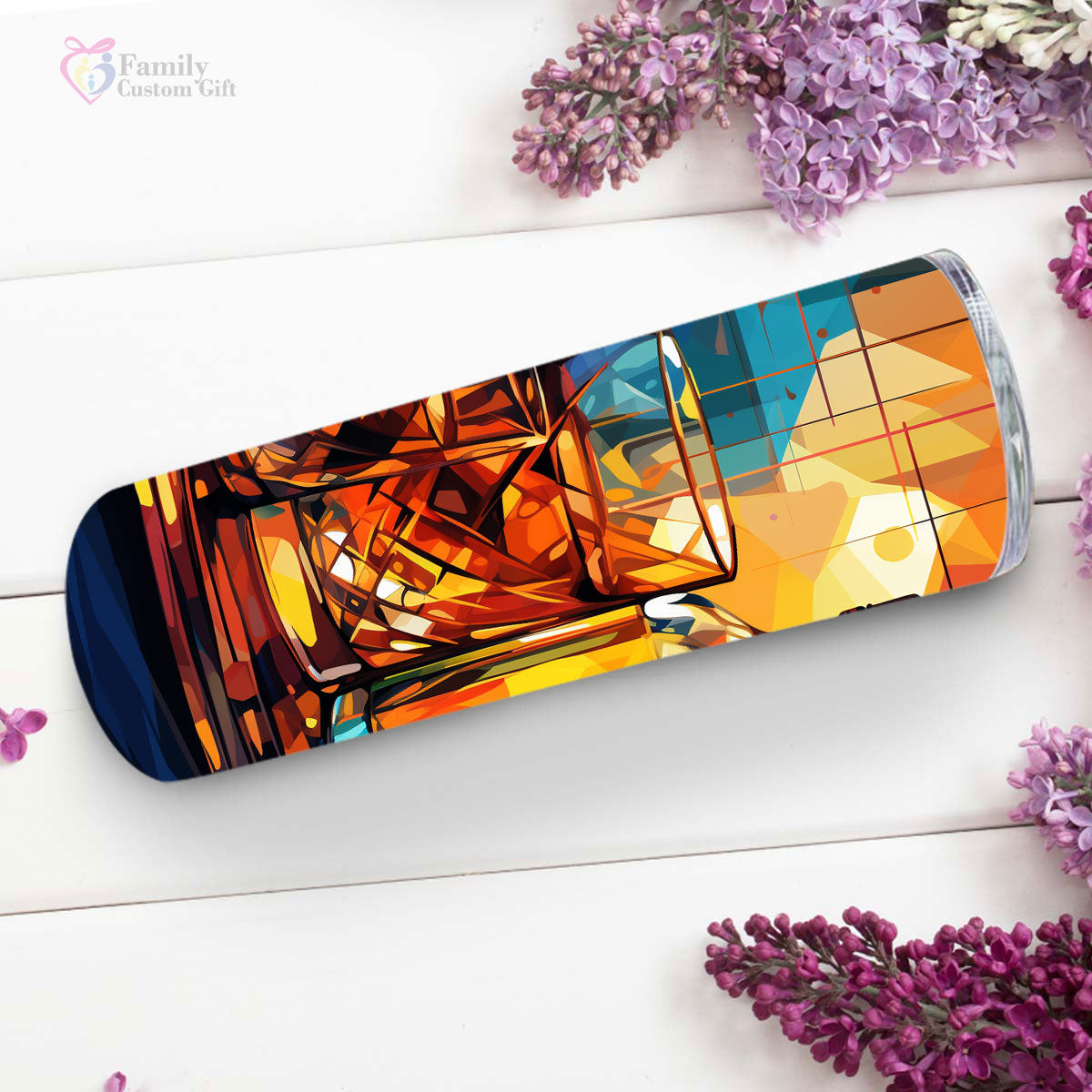 Scotch Whisky In Stained Glass 20oz Skinny Tumbler, Whisky Drinker, Whisky Lover Gifts, Alcohol Drink, Alcohol Tumbler, Vibrant Tumbler, Trending Tumbler