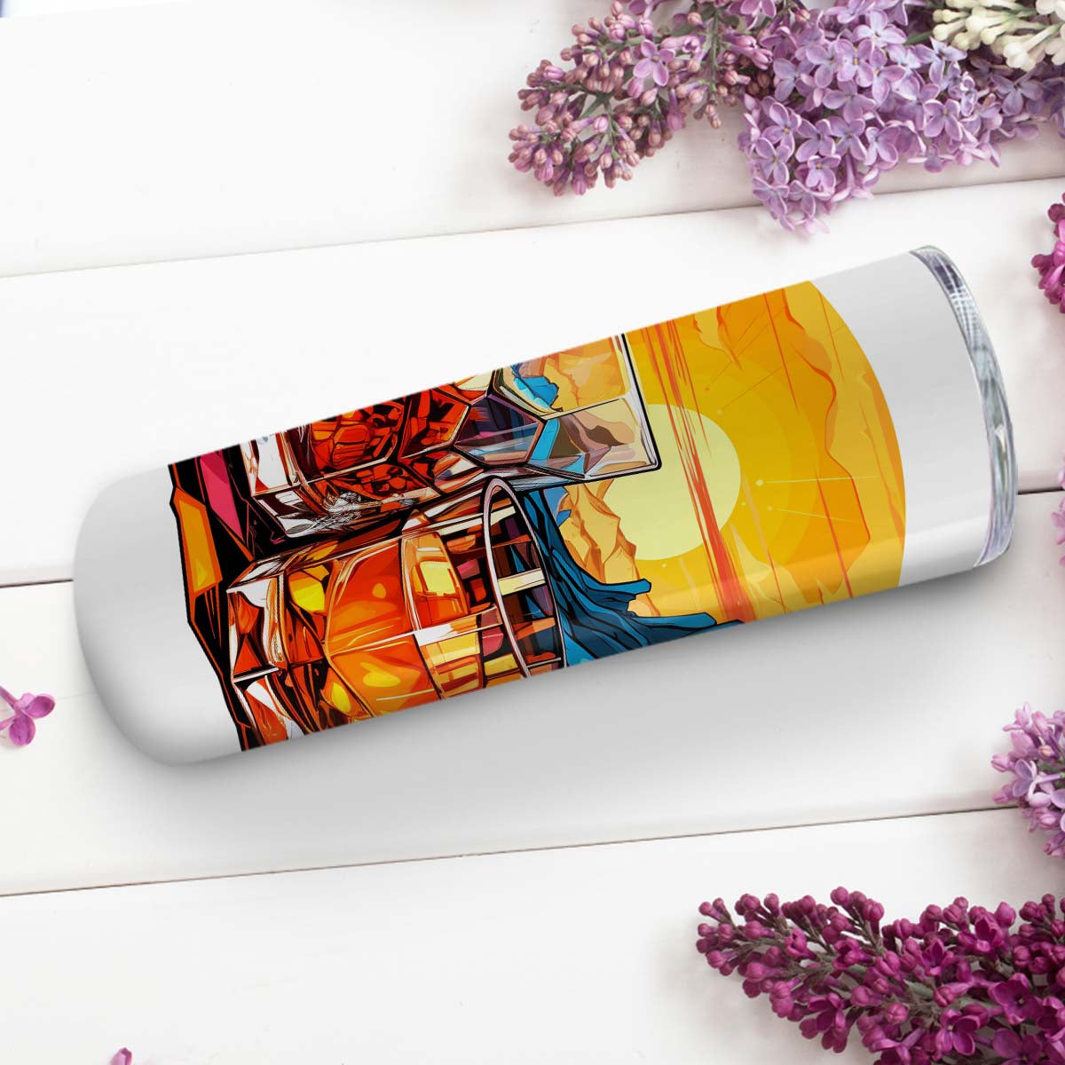 Colorful Tequila In Stained Glass 20oz Skinny Tumbler, Tequila Lover, Alcohol Tumbler, Vibrant Tumbler, Trending Tumbler