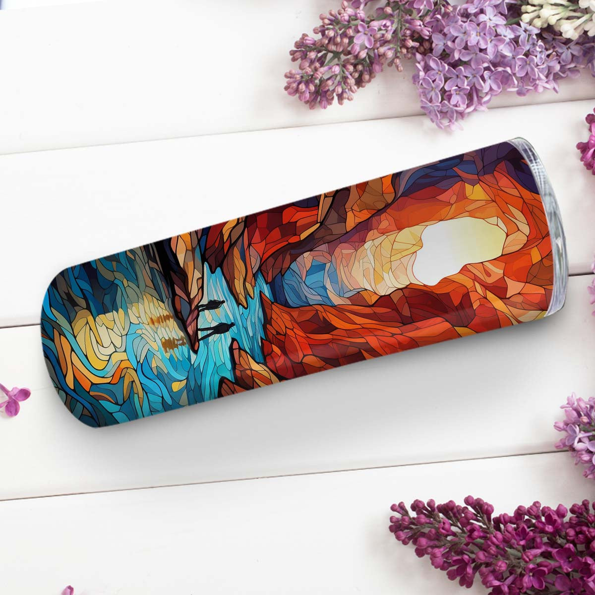 Canyoneering In Stained Glass 20oz Skinny Tumbler, Grand Canyon Tumbler, Outdoors Tumbler, Vibrant Tumbler, Trending Tumbler