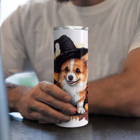 Thumbnail for Funny Pembroke Welsh Corgi Halloween 20oz Skinny Tumbler, Pembroke Welsh Corgi Tumbler, Pets Dog Lover, Dog Mom Dog Dad, Vibrant Tumbler, Trending Tumbler