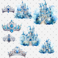 Thumbnail for Little Princess Clipart, Watercolor Princess Clipart,Little Princess Ornaments, Baby Princess, Castle Sublimation Design, Princess Birthday,  Fairytale Princes 009