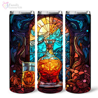Thumbnail for Mysterious Rum In Stained Glass 20oz Skinny Tumbler, Rum Lover, Alcohol Tumbler, Vibrant Tumbler, Trending Tumbler