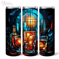 Thumbnail for Mysterious Rum In Stained Glass 20oz Skinny Tumbler, Rum Lover, Alcohol Tumbler, Vibrant Tumbler, Trending Tumbler