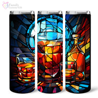 Thumbnail for Colorful Rum In Stained Glass 20oz Skinny Tumbler, Rum Lover, Alcohol Tumbler, Vibrant Tumbler, Trending Tumbler