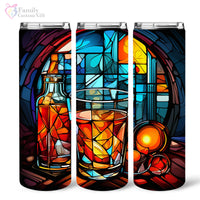 Thumbnail for Colorful Rum In Stained Glass 20oz Skinny Tumbler, Rum Lover, Alcohol Tumbler, Vibrant Tumbler, Trending Tumbler