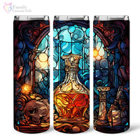 Thumbnail for Mysterious Rum In Stained Glass 20oz Skinny Tumbler, Rum Lover, Alcohol Tumbler, Vibrant Tumbler, Trending Tumbler