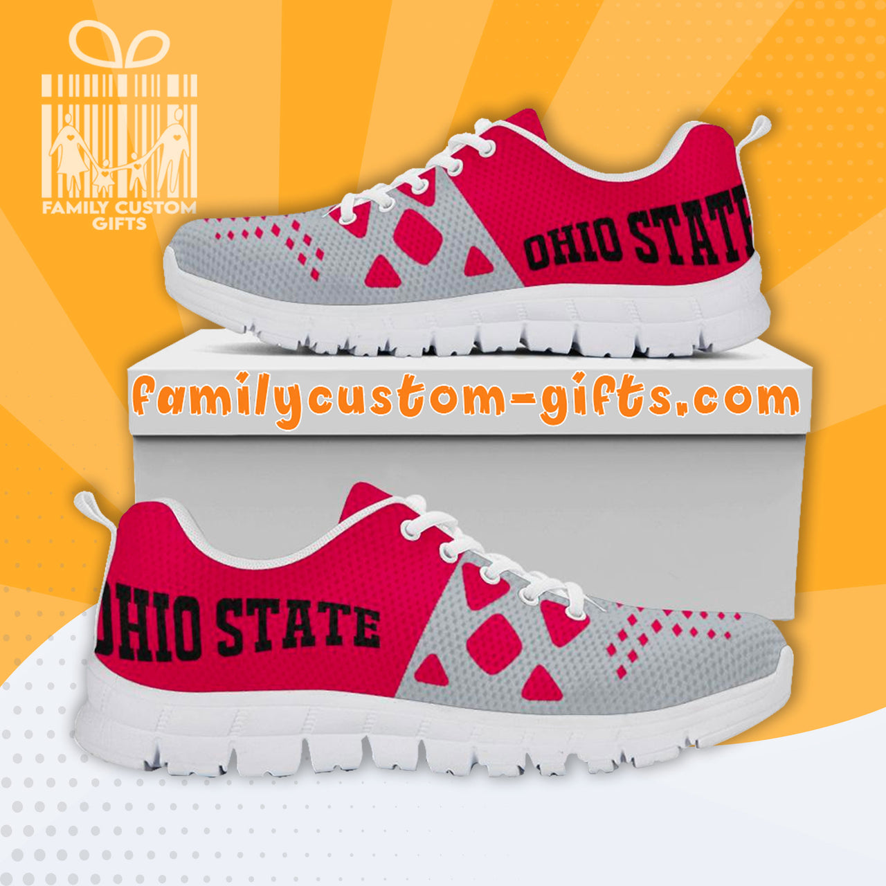 Ohio State Custom Shoes for Men Women 3D Print Fashion Sneaker Gifts for Her Him