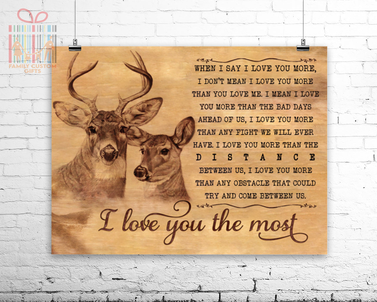 Custom Poster Prints Buck & Doe I Love You The Most Personalized Gifts Wall Decor - Gift for Her & Him