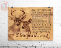 Thumbnail for Custom Poster Prints Buck & Doe I Love You The Most Personalized Gifts Wall Decor - Gift for Her & Him