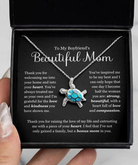 Thumbnail for Personalized Turtle Mom Necklace, Mother's Day Turtle Necklace from Daughter and Son