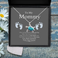 Thumbnail for Personalized Turtle Mom Necklace, Mother's Day Turtle Necklace from Daughter and Son