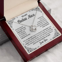 Thumbnail for To My Badass Niece Necklace, Love Knot Necklace, Badass Niece Gift