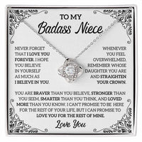 Thumbnail for To My Badass Niece Necklace, Love Knot Necklace, Badass Niece Gift