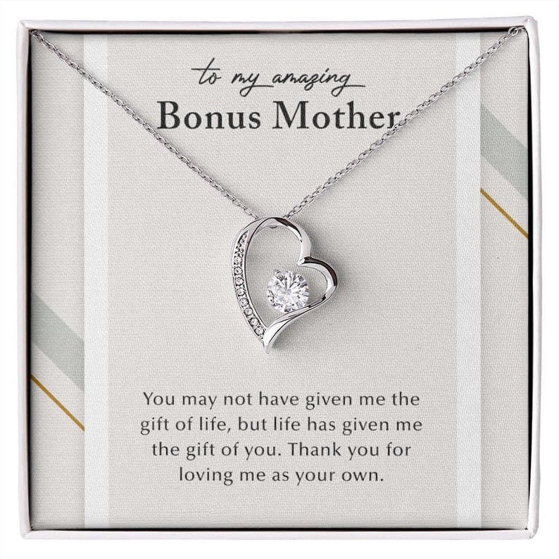 Bonus Mom Christmas Gift - Love Knot Necklace, Gift from Daughter