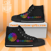 Thumbnail for Rainbow 7 Chakra High Top Canvas Shoes for Men Women 3D Prints Fashion Sneakers Custom Shoes