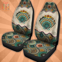 Thumbnail for Custom Car Seat Cover Sea Shell Dragonfly Bohemian Vintage Mandala Seat Covers for Cars