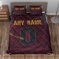 Thumbnail for Custom Quilt Sets Cleveland Jersey Personalized Basketball Premium Quilt Bedding for Men Women