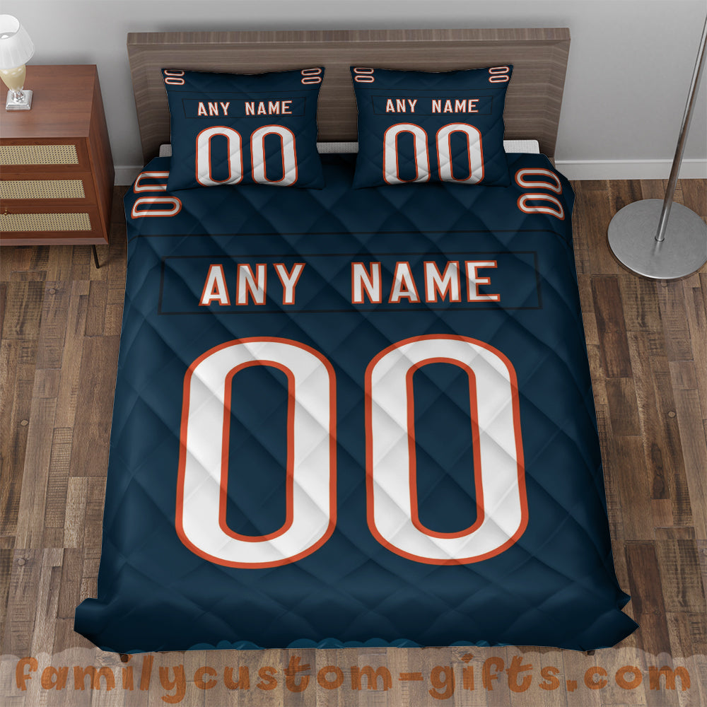 Custom Quilt Sets Chicago Jersey Personalized Football Premium Quilt Bedding for Boys Girls Men Women