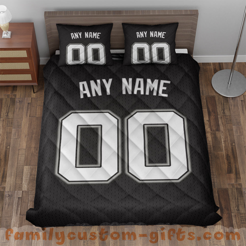 Custom Quilt Sets San Antonio Jersey Personalized Basketball Premium Quilt Bedding for Men Women