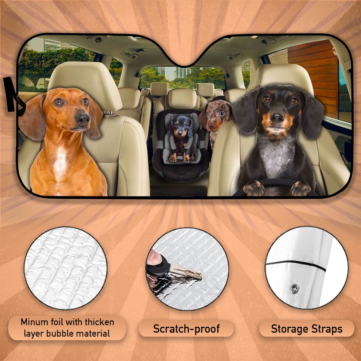 Dachshund windshield sun on sale shade