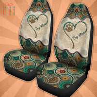 Thumbnail for Custom Car Seat Cover Dog Mom Paw Bohemian Vintage Mandala Pattern Seat Covers for Cars