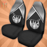 Thumbnail for Custom Car Seat Cover Sloth Print 3D Silver Metal Seat Covers for Cars