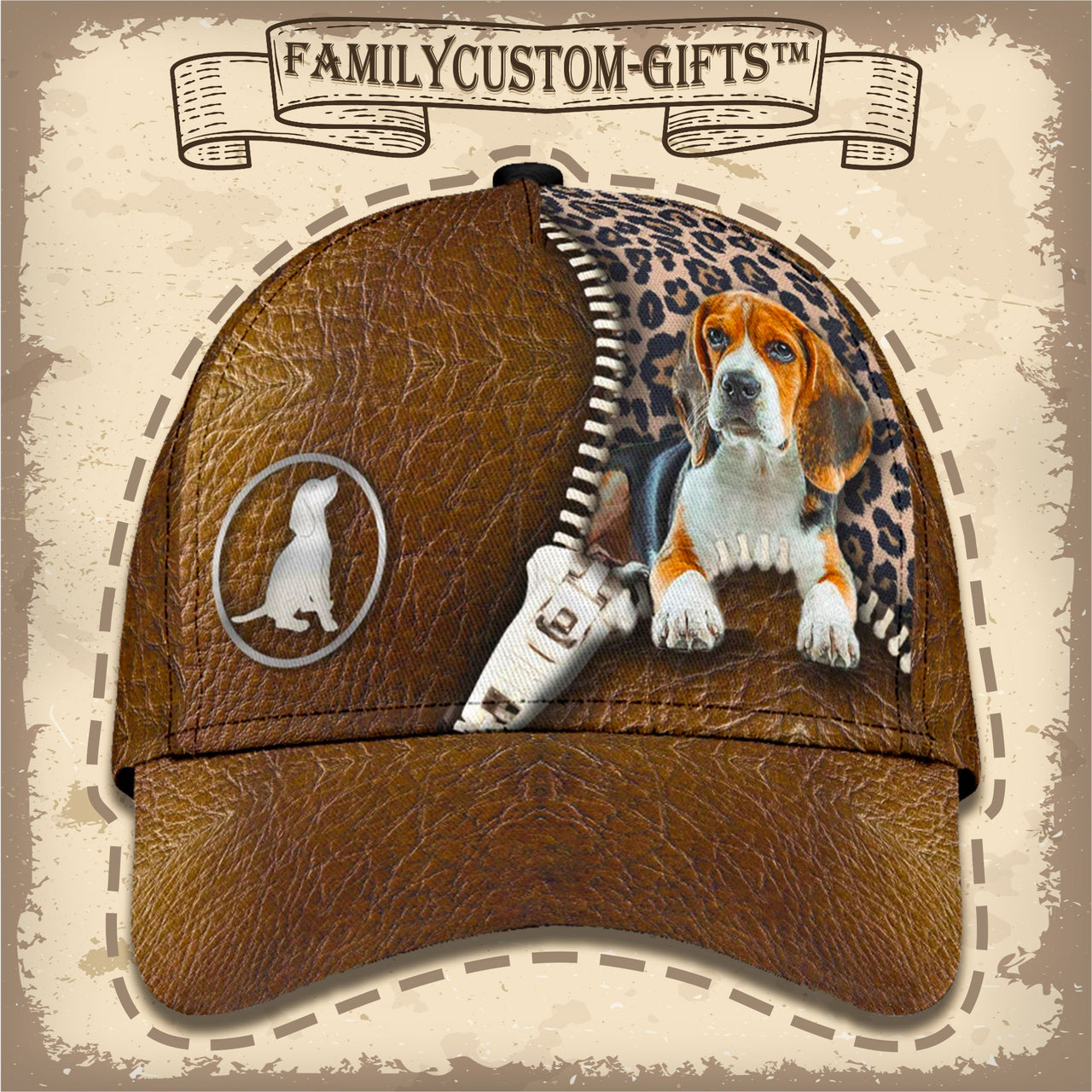 Cute Beagle Custom Hats for Men & Women 3D Prints Personalized Baseball Caps