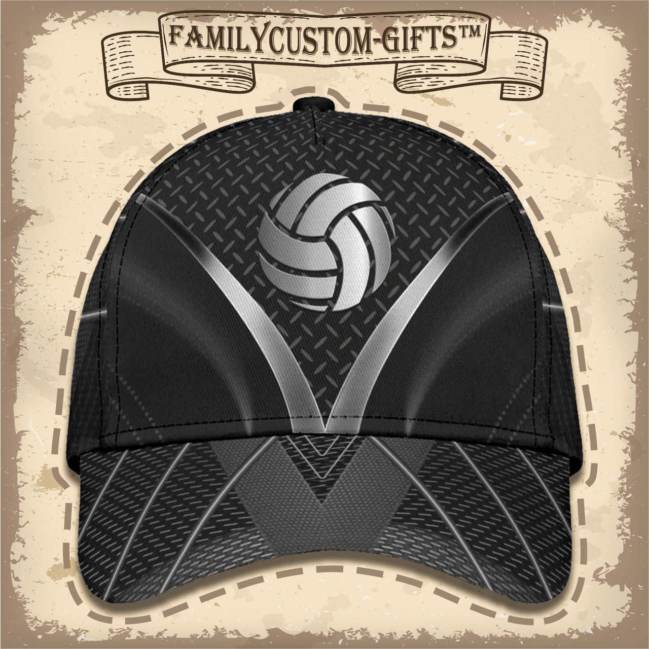 Volleyball Custom Hats for Men & Women 3D Prints Personalized Baseball Caps