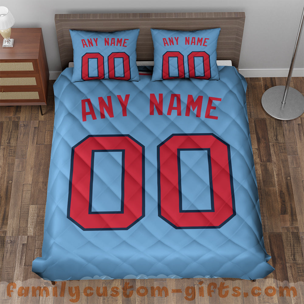 Custom Quilt Sets Minnesota Jersey Personalized Baseball Premium Quilt Bedding for Boys Girls Men Women