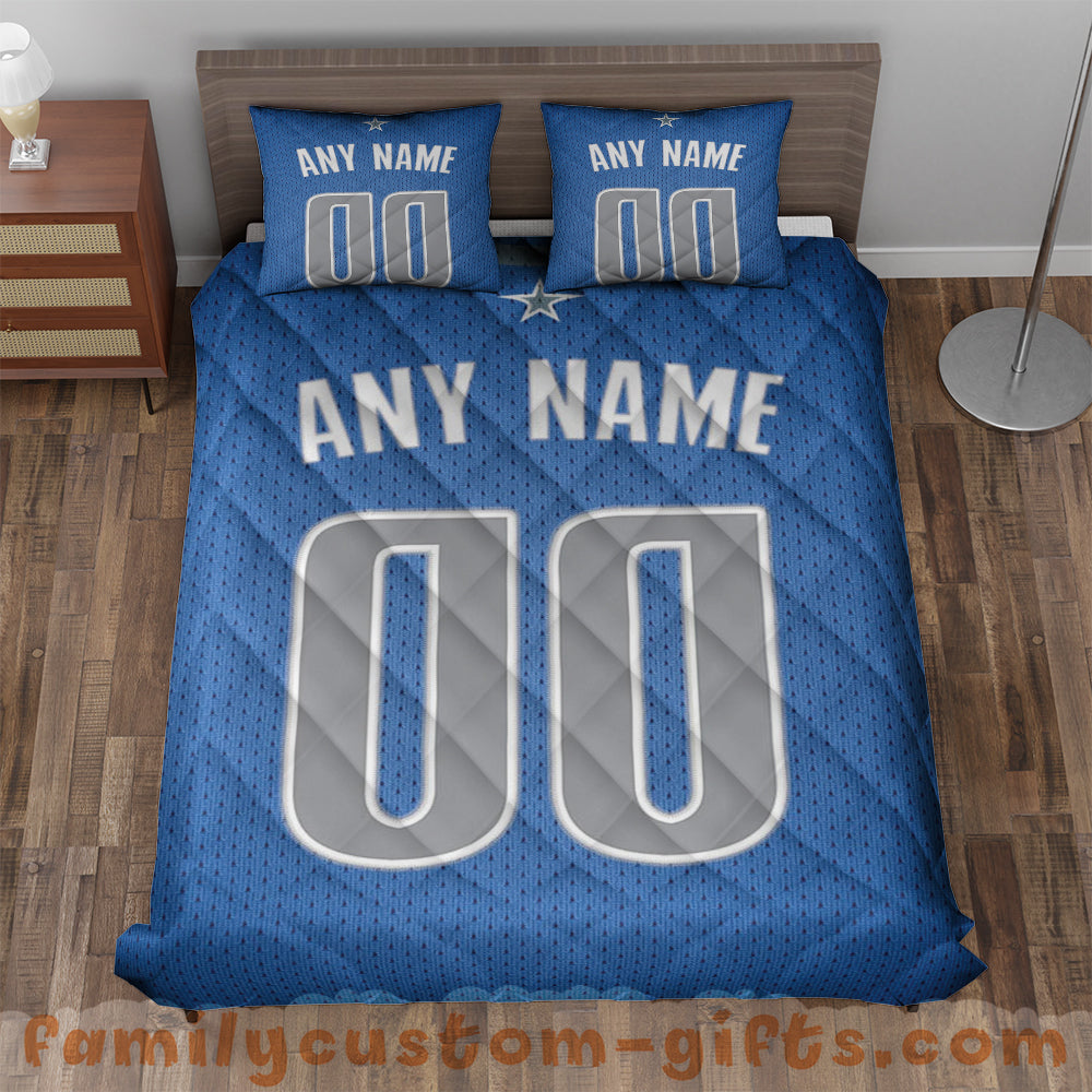 Custom Quilt Sets Dallas Jersey Personalized Basketball Premium Quilt Bedding for Men Women
