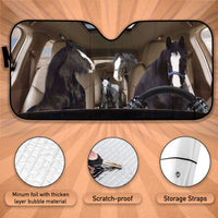 Thumbnail for Custom Windshield Sun Shade for Car Shire Horse Family Driver Car Sun Shade - Car Accessory