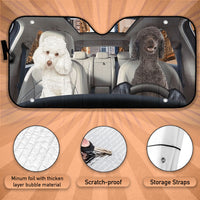 Thumbnail for Custom Windshield Sun Shade for Car Fun Cute Poodle Dog Driver Car Sun Shade