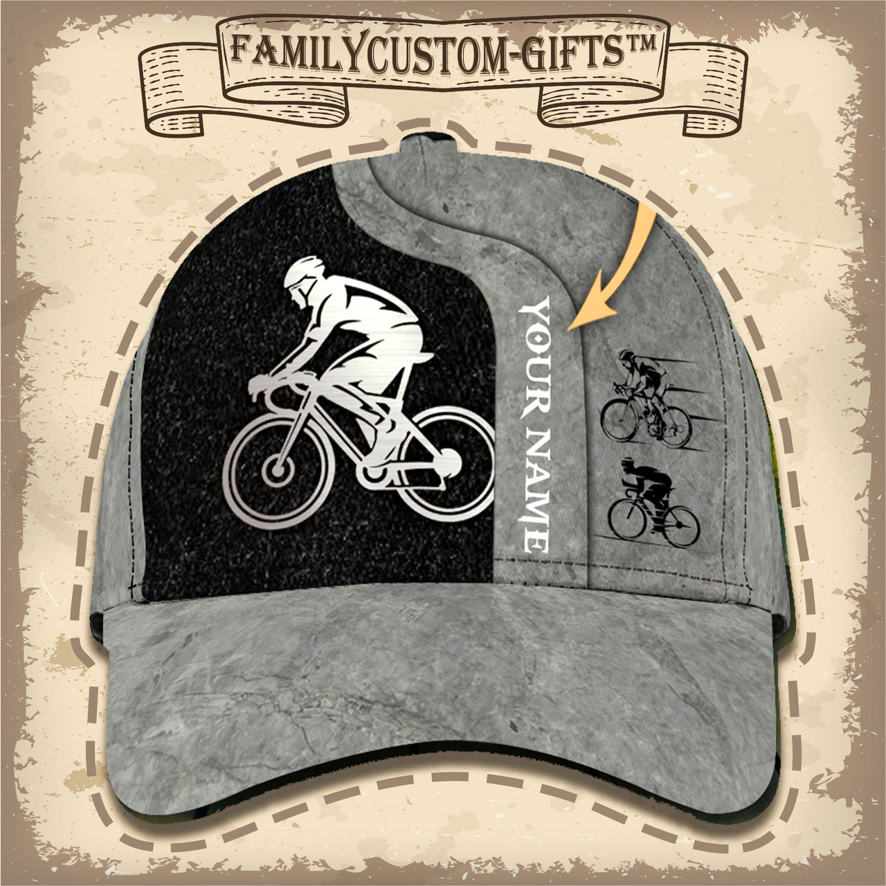 Cycling Bicycle Cyclist Custom Hats for Men & Women 3D Prints Personalized Baseball Caps
