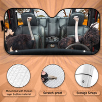 Thumbnail for Custom Windshield Sun Shade for Car Cute Ostrich Driver Car Sun Shade - Car Accessory