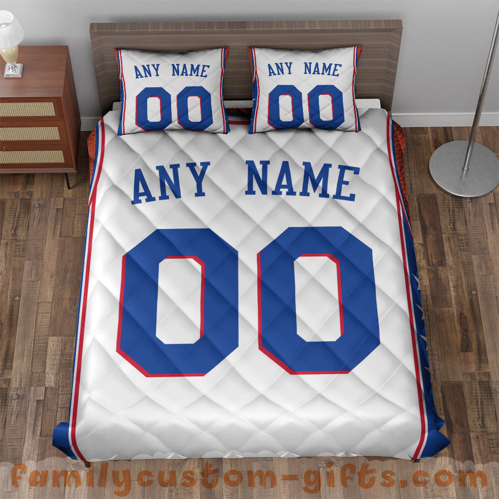 Custom Quilt Sets Philadelphia Jersey Personalized Basketball Premium Quilt Bedding for Men Women