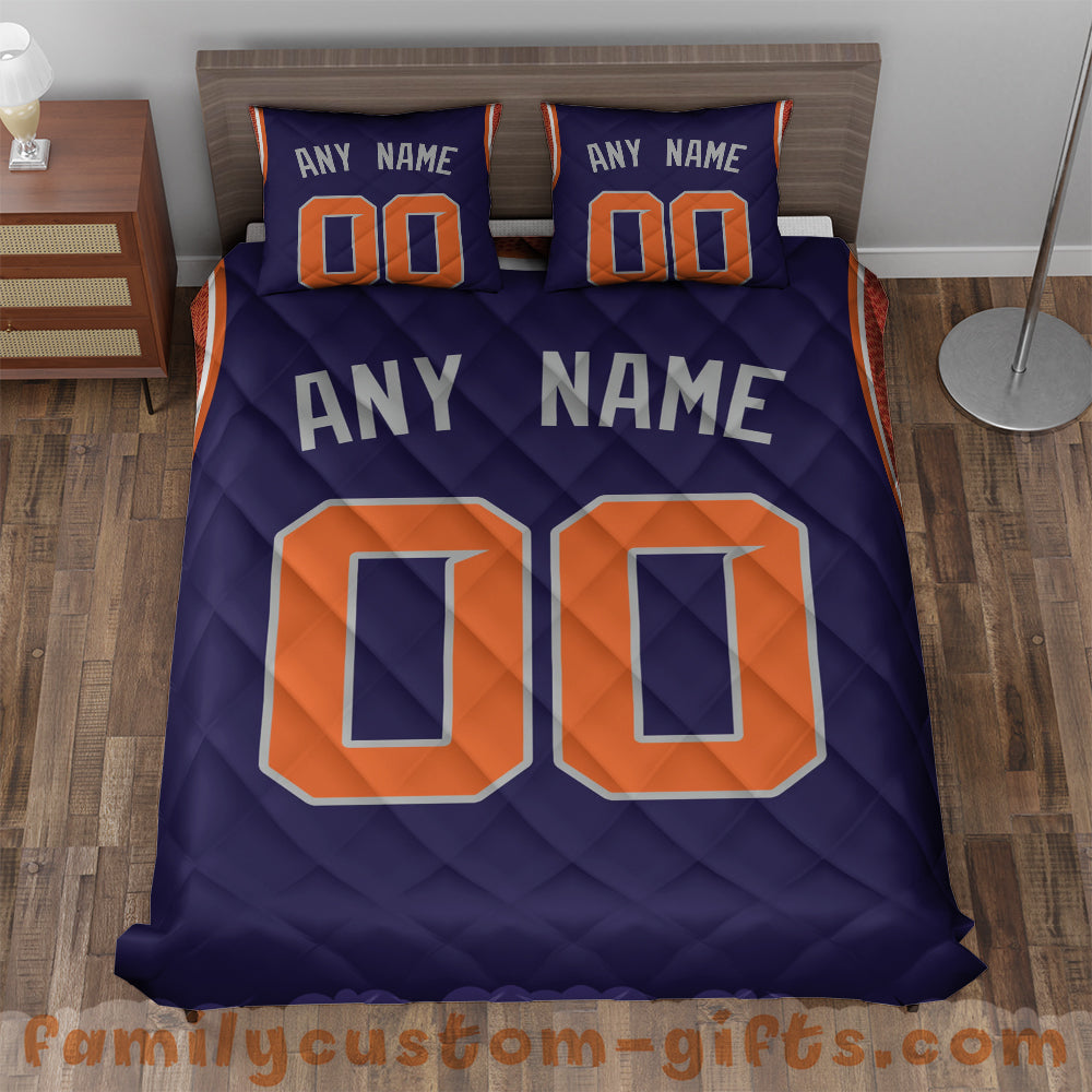 Custom Quilt Sets Phoenix Jersey Personalized Basketball Premium Quilt Bedding for Boys Girls Men Women
