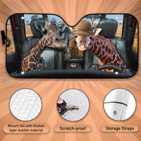 Thumbnail for Custom Windshield Sun Shade for Car Cool Couple Giraffe Animal Driver Car Sun Shade