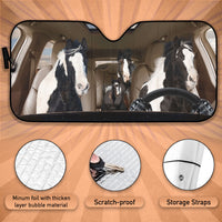 Thumbnail for Custom Windshield Sun Shade for Car Gypsy Horse Family Driver Car Sun Shade - Car Accessory