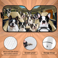 Thumbnail for Custom Windshield Sun Shade for Car Cute Boston Terrier Driver Car Sun Shade - Car Accessory