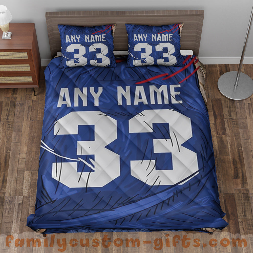 Custom Quilt Sets LA Jersey Personalized Basketball Premium Quilt Bedding for Boys Girls Men Women